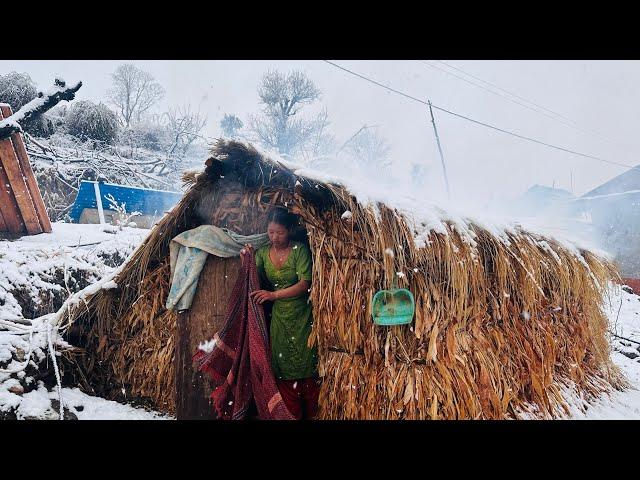 Best Life in The Nepali Himalayan Village During The Winter । Documentary Video Snowfall Time