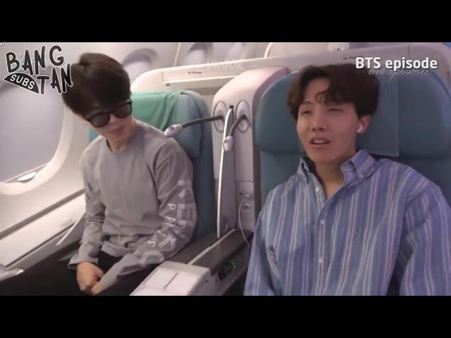 BTS в самолёте. Тэхен потерял паспорт. Озвучка.