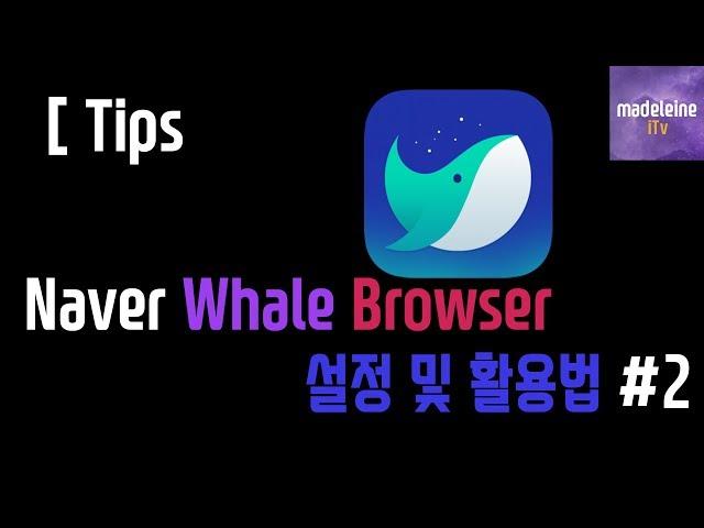 [Tips] 가볍고 빠르다 Naver 웨일 브라우저 활용팁!! #2