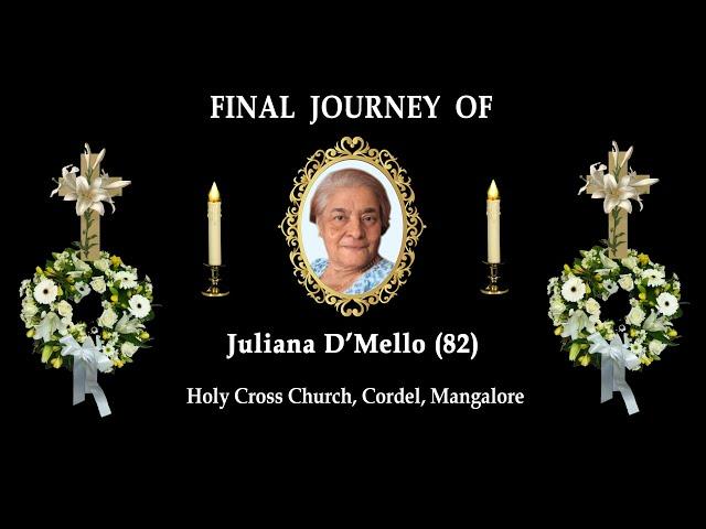 Final Journey of Juliana D’Mello (82 |  Holy Cross Church, Cordel, Mangalore