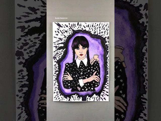 Wednesday addams anime drawing | Spill art #shorts