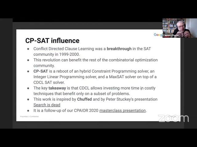 [Scheduling seminar] Laurent Perron (Google France) | The CP-SAT solver