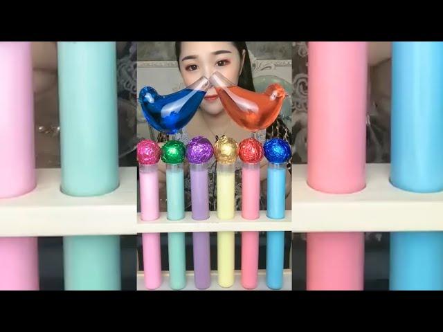 ASMR Drinking Colorful Beverages Drinking Sound