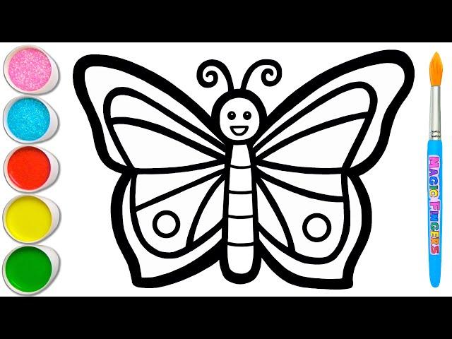 Let's Learn How to Draw & Paint Butterfly | Painting, Drawing, Coloring for Kids, Toddlers #112