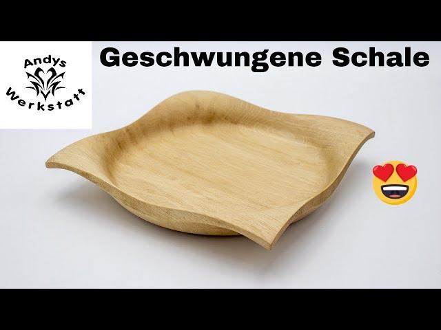 Geschwungene, viereckige Schale drechseln aus Hainbuche