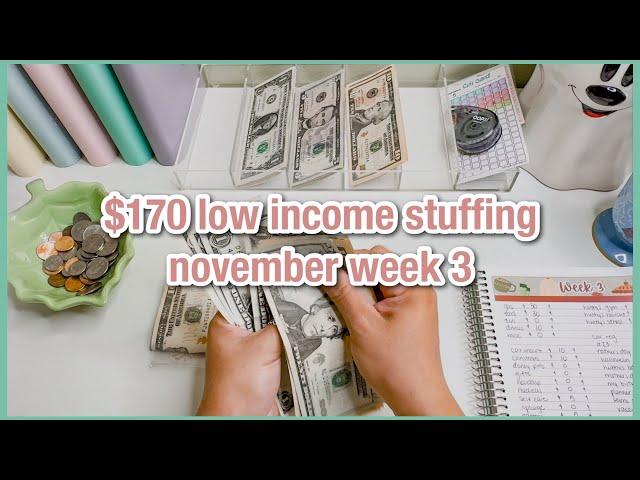 $170 cash envelope & sinking funds stuffing | november week 3 | 23 year old budget