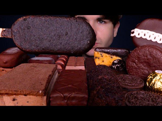 ASMR MUKBANG CHOCOLATE PARTY! (OREO, KINDER, MAGNUM, HOSTESS CAKE) DESSERT EATING SOUNDS