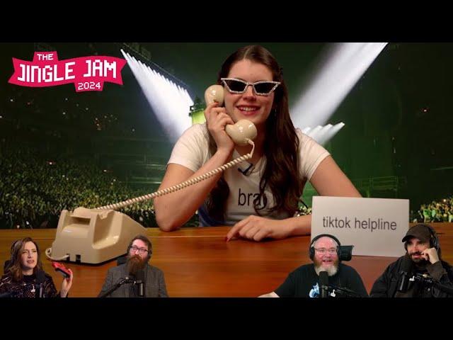 Simon, Tom, Harry and Lydia watch Sarah's TikToks | Yogscast Jingle Jam 2024