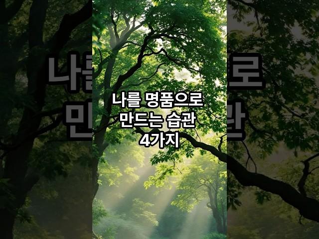 나를 명품으로 만드는 습관 4가지 #명언 #긍정적마인드 #좋은글 #힐링 #긍정의말 #감동글 #지혜