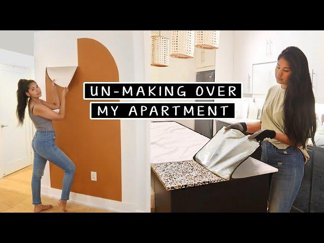 Un-Making Over Apartment (how to remove Peel & Stick Tile, Backsplash, Flooring, Contact Paper etc.)