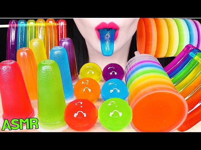 ASMR RAINBOW FOODS *FINGER JELLY, PUSH POP JELLY, CUP JELLY 무지개 핑거 젤리, 푸쉬팝 젤리, 컵 젤리 먹방 JANE ASMR 제인