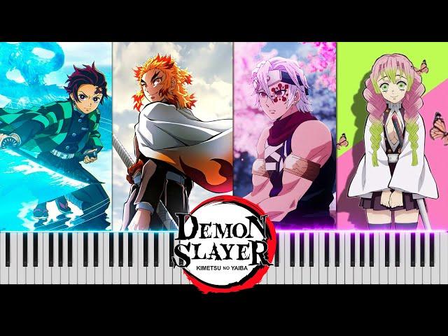 Demon Slayer: Kimetsu no Yaiba All Endings 1-4 on Piano [FREE MIDI]