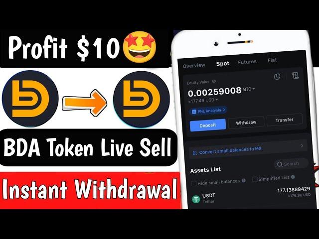  Instant Live $10 Profit | Instant Payment Loot  | Bidacoin BDA Token Sell| New Crypto Loot Today