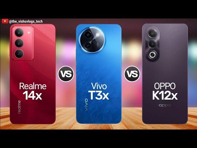 Realme 14x vs Vivo T3x vs Oppo K12x:  Best Budget Smartphone Under ₹15,000? | Full Comparison 