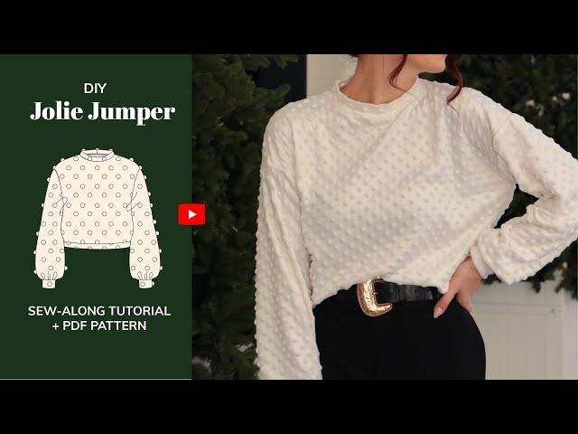 DIY Jolie Oversized Jumper Tutorial for PDF Sewing Pattern Sew-along Video- tintofmintPATTERNS