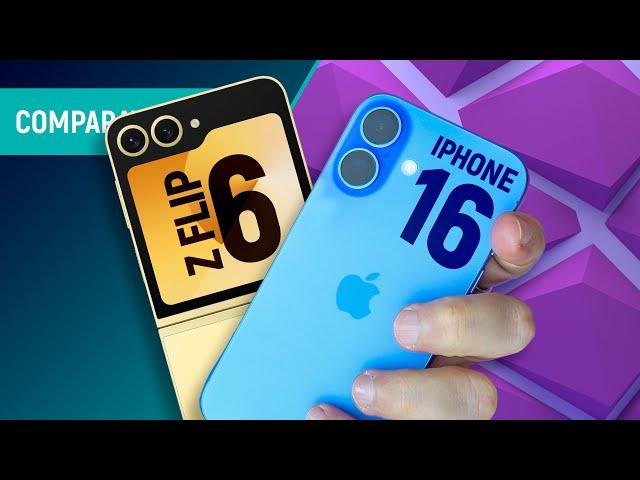 IPHONE 16 vs GALAXY Z FLIP 6: melhor CELULAR COMPACTO é PADRÃO ou DOBRÁVEL? | Comparativo