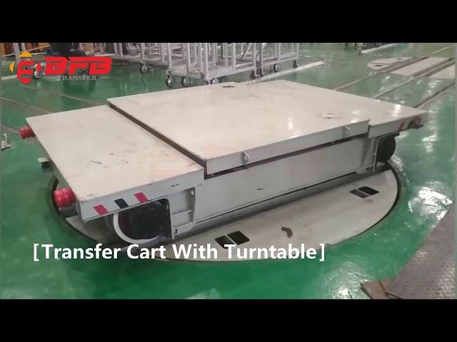 Cross Rail Electric Driven Industrial Turntable Transfer Cart With 360 Degree Turning