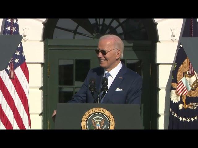 At Biden turkey pardon, POTUS has a message from the White House: 'Keep calm and gobble on.'