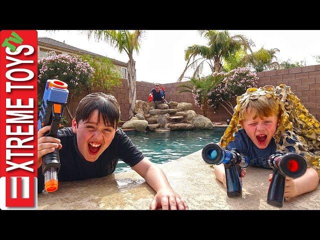 Sneak Attack Squad Vs. Dad! Nerf Rival Showdown!