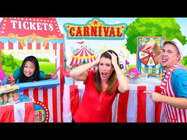 KIDS CARNIVAL Games RIGGED For Sandra Prank Winning Prizes & Real Duck Pond & Lollipop Toddler Games