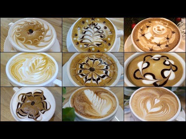 9 different latte art designs #1