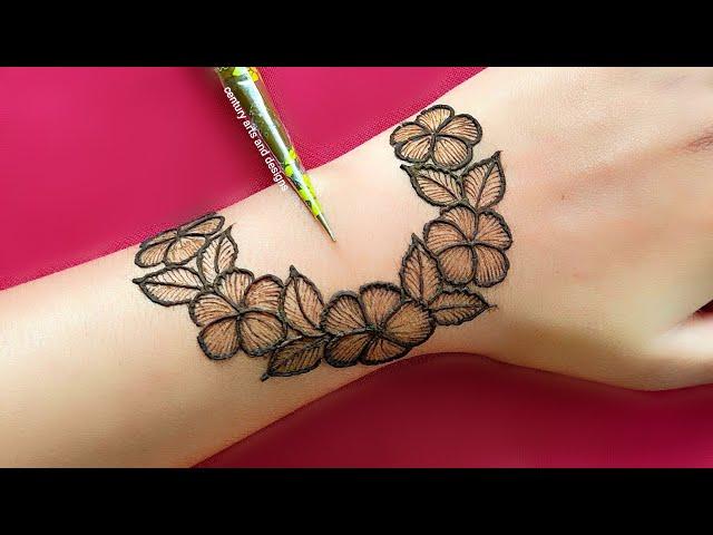 Very beautiful stylish back hand mehndi design | easy flowers mehndi design | Mehndi design | Mehndi