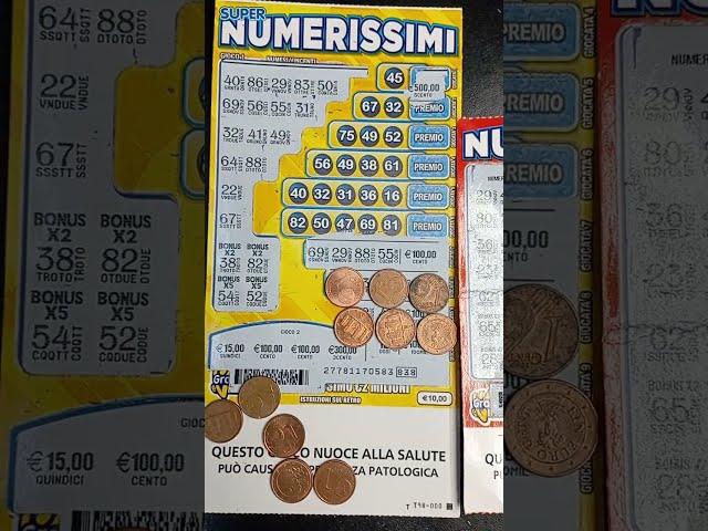  SUPER NUMERISSIMI SUPER VINCITA Gratta e Vinci € 1500,00 