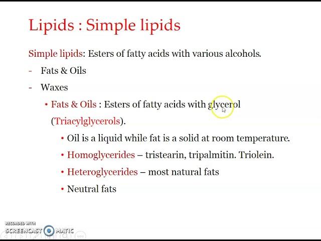 Lipids : Simple Lipids