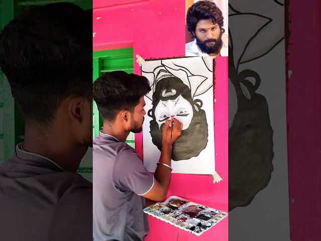 Allu Arjun  Pushpa 🪓 reverse painting #youtubeshorts #pushpa #shortsfeed #short #shorts #india