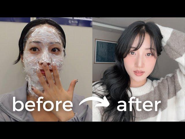 extreme glow up in korea  glass hair, nail art, haircut & color, LED lashes, laser skin treatments