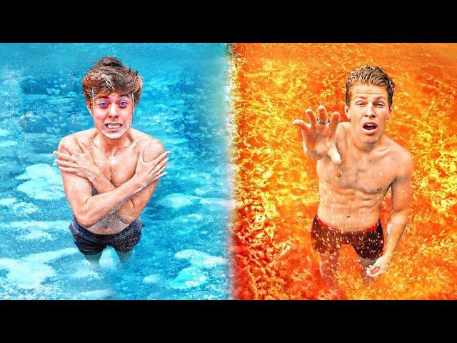 HOT VS COLD POOL CHALLENGE!!