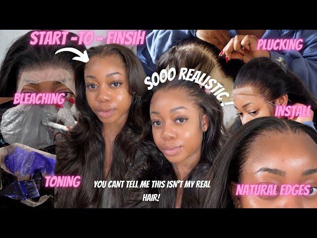 *IN-DEPTH & DETAILED* HYPER REALISTIC CUSTOM WIG HAIRLINE TUTORIAL! BLEACHING, PLUCKING, & INSTALL