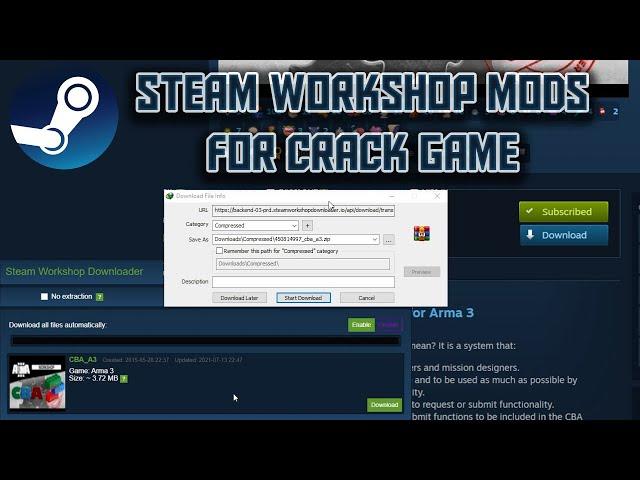 Tutorial download Mod Steamworkshop For Cracked game