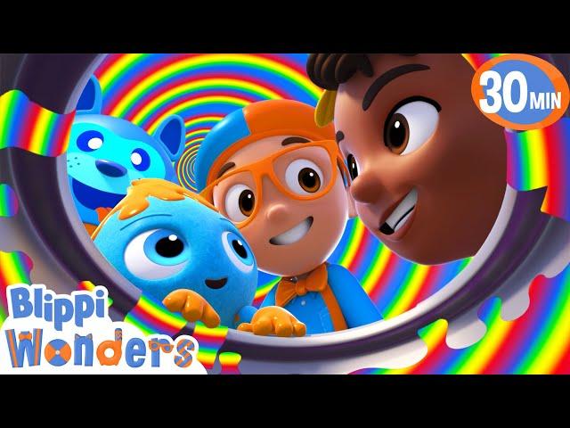 Blippi & Meekah's Rainbow Paint Adventure! | Blippi Wonders Educational Videos for Kids