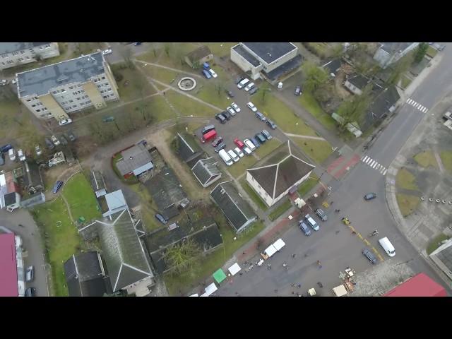 Panorama Over Small Town With Rotation, Fair On Street - cutestockfootage.com