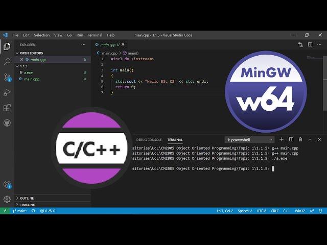 Installing MinGW Compiler for VSCode on Win 10 x64