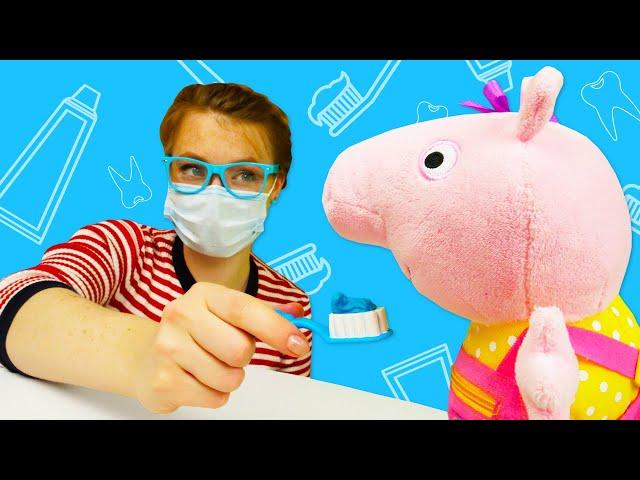 Spielzeug Video für Kinder. 2 Folgen mit Peppa Wutz auf Deutsch. Lernen mit Peppa und Schorsch