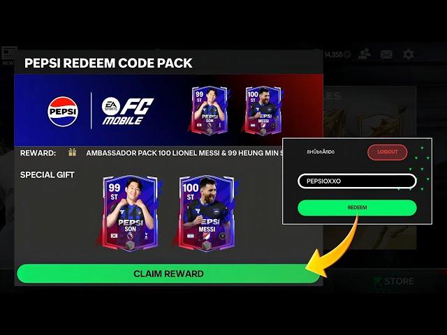 NEW PEPSI REDEEM CODE PACK IS HERE  CONFIRMED BY EA  FREE 100 OVR LEO MESSI & 99 SON 