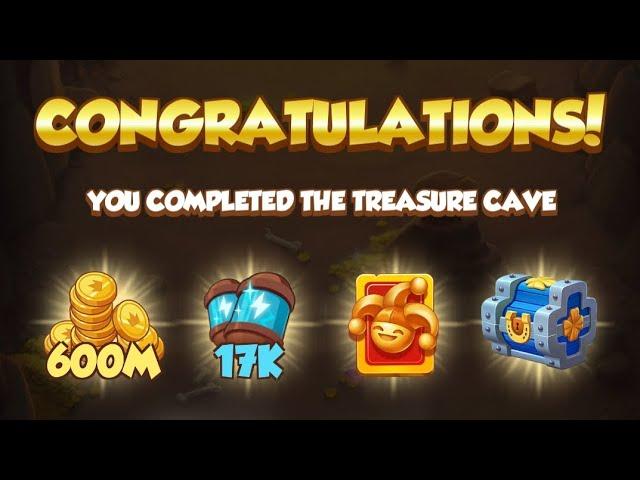 Completed The Treasure Cave | coin master new event red madness | coin master trick