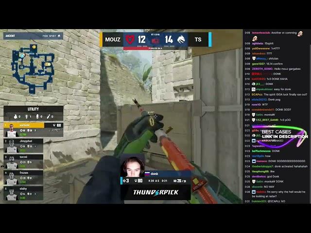 twitch reacts to donk 1vs4 clutch! - CS2