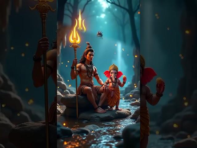 SHIVA WITH GANESHA BAGHWAN#omnamahshivay #jaybholenaath #shakti #ganapatibappamorya #ganeshbhajan
