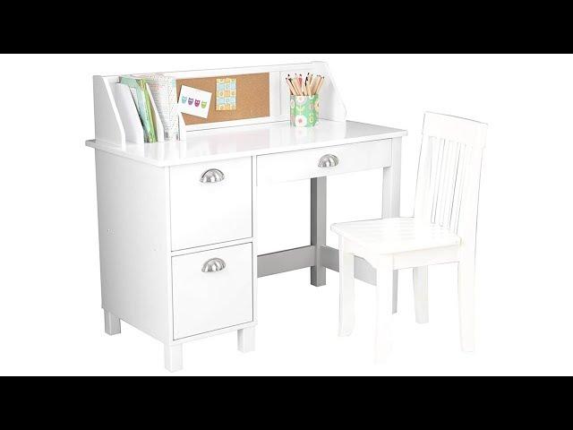 KidKraft Kids Study Desk with Chair-White