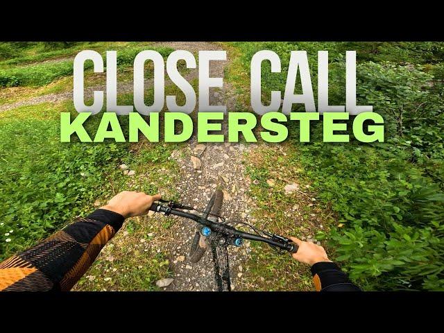 Close call auf dem Freeride Trail in Kandersteg / Downhill