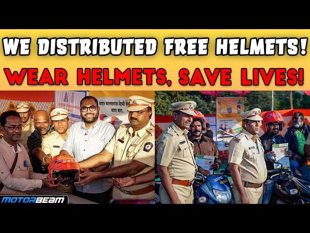 We Distributed Free Helmets! Road Safety Awareness | MotorBeam