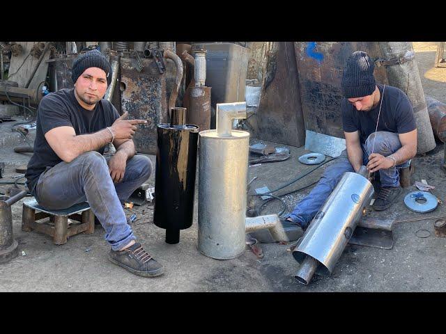 How Semi Truck Exhaust Mufflers are Made | Giant Truck Silencer Mufflers Production