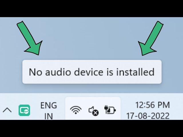 Fix no audio device installed | no output devices found windows 11/10