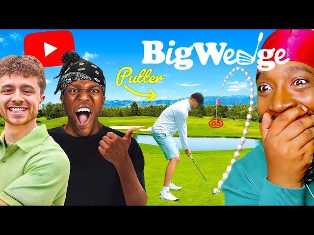 YOUTUBERS CONTROL BIG WEDGE GOLF! (REACTION)