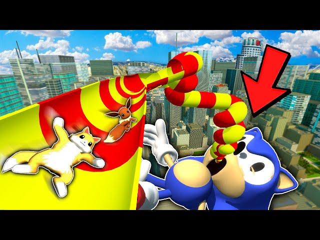 GIANT WATERSLIDE Into SONIC In GMOD!