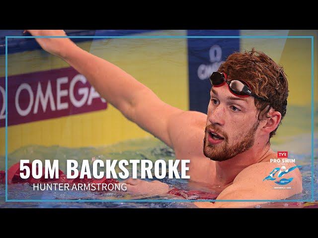 Hunter Armstrong and Justin Ress Go One Two Men's 50 Backstroke | 2023 TYR Pro Swim Series Westmont