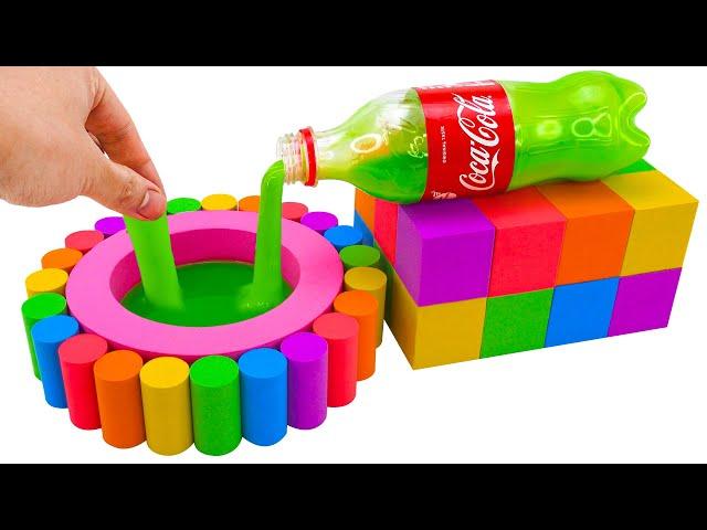 Satisfying Video | Mixing Rainbow Kinetic Sand With Coca Cola Slime Bottle Cutting ASMR | By Yo Yo